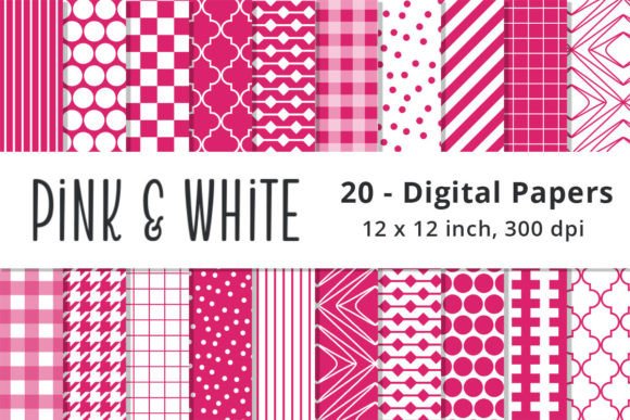 Download Pink Digital Scrapbook Paper Patterns - Paper Collection