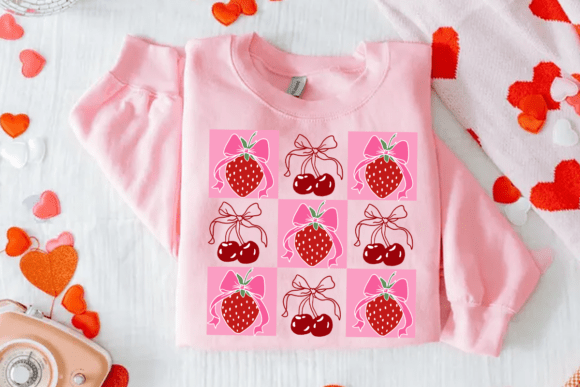 Download Coquette Strawberry Cherry PNG, Pink Bow - Cherry Collection