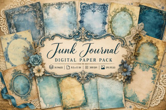 Download Vintage Ornate Frame Junk Journal Paper - Paper Collection
