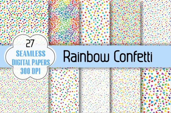 Download Rainbow Confetti Digital Paper - Paper Collection