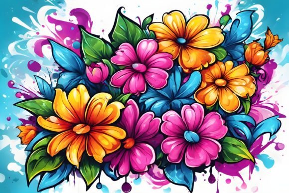 Download Flower Graffiti Wallpaper - Paper Collection