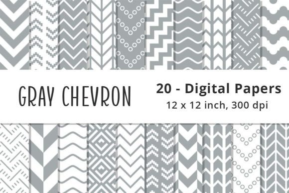 Download Gray Chevron Digital Scrapbook Paper - Paper Collection