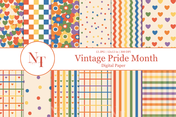 Download Vintage Pride Month Digital Paper - Paper Collection