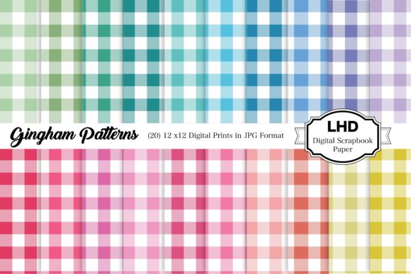 Download Rainbow Gingham Plaid Digital Papers - Paper Collection