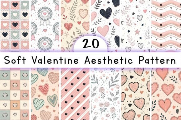 Download Soft Valentine Aesthetic Pattern - Premium Bundle