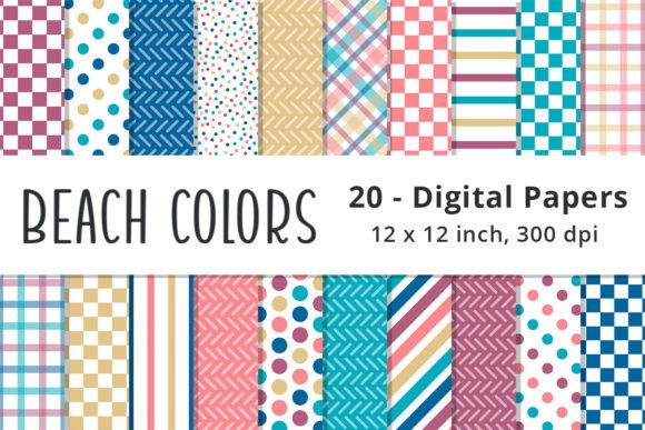 Download Beach Colors Digital Scrapbook Paper - Paper Collection