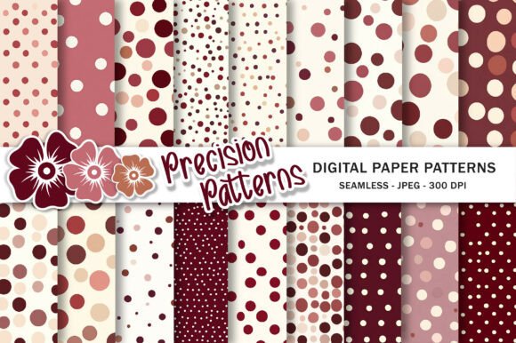 Download Burgundy Pink Polka Dot Digital Paper - Paper Collection