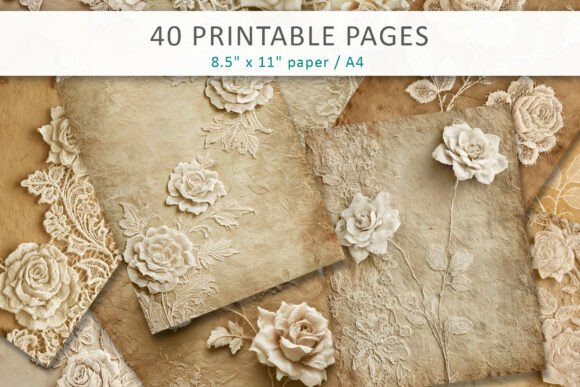 Download Shabby Chic Lace Roses Backgrounds - Shabby Collection
