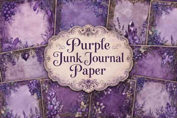 Download Purple Junk Journal Paper - Paper Collection