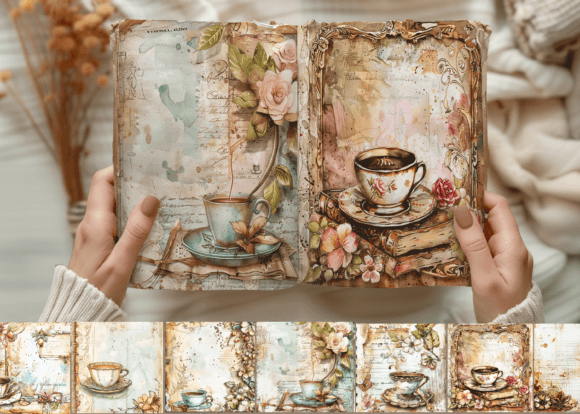 Download Vintage Coffee Junk Journal Paper - Paper Collection