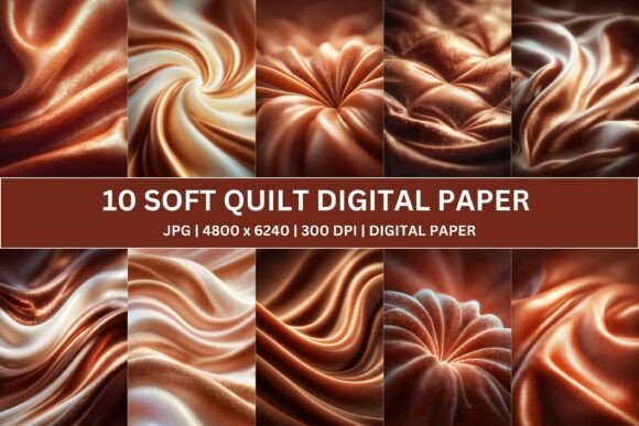 Download 10 Copper Satin Soft Quilt Digital Paper - Paper Collection