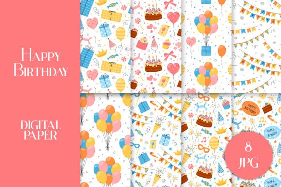 Download Happy Birthday Digital Paper JPG - Paper Collection