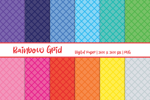 Download Rainbow Grid Digital Paper - Paper Collection