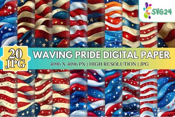 Download Waving Pride Flag Digital Paper Pack - Paper Collection