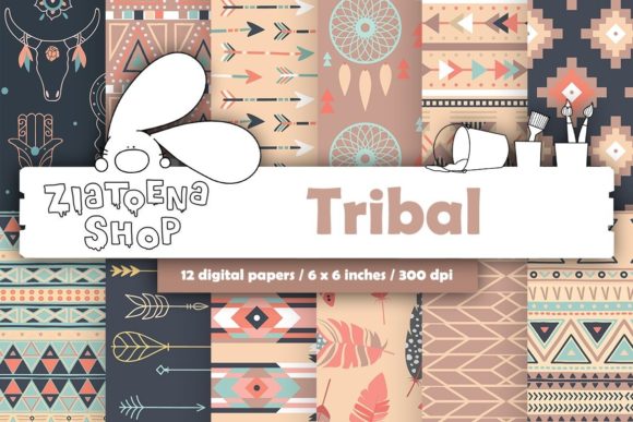 Download Tribal Digital Paper Boho Pattern - Paper Collection